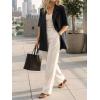 imageCicy Bell Womens Summer Oversized Blazer Short Sleeve Lapel Button Down Business Casual Suit Jackets with PocketsBlack