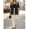 imageCicy Bell Womens Summer Oversized Blazer Short Sleeve Lapel Button Down Business Casual Suit Jackets with PocketsBlack