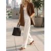 imageCicy Bell Womens Summer Oversized Blazer Short Sleeve Lapel Button Down Business Casual Suit Jackets with PocketsBrown
