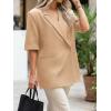 imageCicy Bell Womens Summer Oversized Blazer Short Sleeve Lapel Button Down Business Casual Suit Jackets with PocketsDark Khaki