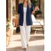 imageCicy Bell Womens Summer Oversized Blazer Short Sleeve Lapel Button Down Business Casual Suit Jackets with PocketsNavy