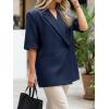 imageCicy Bell Womens Summer Oversized Blazer Short Sleeve Lapel Button Down Business Casual Suit Jackets with PocketsNavy