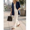 imageCicy Bell Womens Summer Oversized Blazer Short Sleeve Lapel Button Down Business Casual Suit Jackets with PocketsNavy