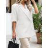 imageCicy Bell Womens Summer Oversized Blazer Short Sleeve Lapel Button Down Business Casual Suit Jackets with PocketsWhite
