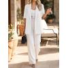 imageCicy Bell Womens Summer Oversized Blazer Short Sleeve Lapel Button Down Business Casual Suit Jackets with PocketsWhite