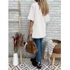 imageCicy Bell Womens Summer Oversized Blazer Short Sleeve Lapel Button Down Business Casual Suit Jackets with PocketsWhite