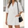imageCicy Bell Womens Summer Oversized Blazer Short Sleeve Lapel Button Down Business Casual Suit Jackets with PocketsWhite