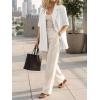 imageCicy Bell Womens Summer Oversized Blazer Short Sleeve Lapel Button Down Business Casual Suit Jackets with PocketsWhite