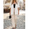 imageCicy Bell Womens Summer Oversized Blazer Short Sleeve Lapel Button Down Business Casual Suit Jackets with PocketsWhite