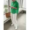 imageCicy Bell Womens Summer Oversized Button Down Shirts Half Sleeve V Neck Business Casual High Low Tops Loose Fit BlousesGreen