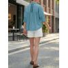 imageCicy Bell Womens Summer Oversized Button Down Shirts Half Sleeve V Neck Business Casual High Low Tops Loose Fit BlousesLake Blue