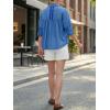imageCicy Bell Womens Summer Oversized Button Down Shirts Half Sleeve V Neck Business Casual High Low Tops Loose Fit BlousesRoyal Blue
