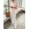 imageCicy Bell Womens Summer Oversized Button Down Shirts Half Sleeve V Neck Business Casual High Low Tops Loose Fit BlousesStriped Apricot