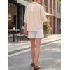 imageCicy Bell Womens Summer Oversized Button Down Shirts Half Sleeve V Neck Business Casual High Low Tops Loose Fit BlousesStriped Apricot