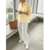 imageCicy Bell Womens Summer Oversized Button Down Shirts Half Sleeve V Neck Business Casual High Low Tops Loose Fit BlousesStriped Yellow