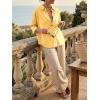 imageCicy Bell Womens Summer Oversized Button Down Shirts Half Sleeve V Neck Business Casual High Low Tops Loose Fit BlousesYellow