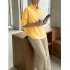 imageCicy Bell Womens Summer Oversized Button Down Shirts Half Sleeve V Neck Business Casual High Low Tops Loose Fit BlousesYellow