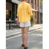 imageCicy Bell Womens Summer Oversized Button Down Shirts Half Sleeve V Neck Business Casual High Low Tops Loose Fit BlousesYellow