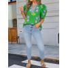 imageCicy Bell Womens Summer Puff Sleeve Blouses Casual Dressy V Neck Color Block Tops Loose Fit Boho Floral Printed Tee ShirtsTender Green