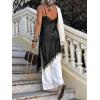 imageCicy Bell Womens Summer Satin Lace Cami Tops Sexy V Neck Asymmetrical Backless Camisole Club Spaghetti Strap Silky DressBlack