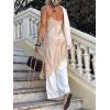imageCicy Bell Womens Summer Satin Lace Cami Tops Sexy V Neck Asymmetrical Backless Camisole Club Spaghetti Strap Silky DressKhaki