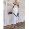 imageCicy Bell Womens Summer Satin Lace Cami Tops Sexy V Neck Asymmetrical Backless Camisole Club Spaghetti Strap Silky DressWhite