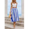 imageCicy Bell Womens Summer Striped Maxi Skirts ALine Elastic Waist Flowy Skirt Beach Vacation OutfitsBlue