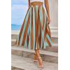 imageCicy Bell Womens Summer Striped Maxi Skirts ALine Elastic Waist Flowy Skirt Beach Vacation OutfitsBrown