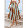 imageCicy Bell Womens Summer Striped Maxi Skirts ALine Elastic Waist Flowy Skirt Beach Vacation OutfitsBrown