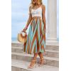 imageCicy Bell Womens Summer Striped Maxi Skirts ALine Elastic Waist Flowy Skirt Beach Vacation OutfitsBrown