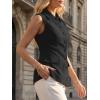 imageCicy Bell Womens Summer Suit Vest Tops Button Down Collared Blazer Waistcoats Work Office Dressy Casual Sleeveless JacketsBlack