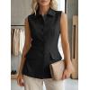 imageCicy Bell Womens Summer Suit Vest Tops Button Down Collared Blazer Waistcoats Work Office Dressy Casual Sleeveless JacketsBlack