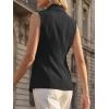 imageCicy Bell Womens Summer Suit Vest Tops Button Down Collared Blazer Waistcoats Work Office Dressy Casual Sleeveless JacketsBlack