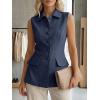 imageCicy Bell Womens Summer Suit Vest Tops Button Down Collared Blazer Waistcoats Work Office Dressy Casual Sleeveless JacketsNavy