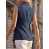 imageCicy Bell Womens Summer Suit Vest Tops Button Down Collared Blazer Waistcoats Work Office Dressy Casual Sleeveless JacketsNavy