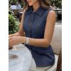 imageCicy Bell Womens Summer Suit Vest Tops Button Down Collared Blazer Waistcoats Work Office Dressy Casual Sleeveless JacketsNavy