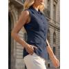 imageCicy Bell Womens Summer Suit Vest Tops Button Down Collared Blazer Waistcoats Work Office Dressy Casual Sleeveless JacketsNavy
