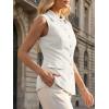 imageCicy Bell Womens Summer Suit Vest Tops Button Down Collared Blazer Waistcoats Work Office Dressy Casual Sleeveless JacketsWhite