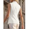 imageCicy Bell Womens Summer Suit Vest Tops Button Down Collared Blazer Waistcoats Work Office Dressy Casual Sleeveless JacketsWhite