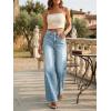 imageCicy Bell Womens Wide Leg Jeans High Waisted Boyfriends Baggy Stretchy Denim Pants with PocketsLight Blue