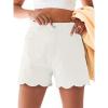 imageAoysky Womens High Waisted Denim Shorts Summer Straight Leg Wave Hem Short Jeans Casual Trendy JortWhite