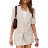 imageCicy Bell Womens Dressy Casual Short Sleeve Blazer Summer Oversized Loose Fit Work Office Lapel Suit JacketBeige