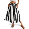 imageCicy Bell Womens Summer Striped Maxi Skirts ALine Elastic Waist Flowy Skirt Beach Vacation OutfitsBlack