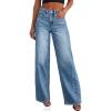 imageCicy Bell Womens Wide Leg Jeans High Waisted Boyfriends Baggy Stretchy Denim Pants with PocketsBlue