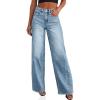 imageCicy Bell Womens Wide Leg Jeans High Waisted Boyfriends Baggy Stretchy Denim Pants with PocketsLight Blue