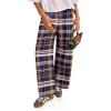 imageCicy Bell Womens Wide Leg Palazzo Pants Casual Baggy Elastic Plaid Pants High Wiasted Y2K Trousers with PocketsDark Blue
