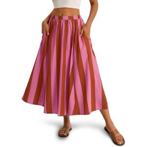 imageCicy Bell Womens Summer Striped Maxi Skirts ALine Elastic Waist Flowy Skirt Beach Vacation OutfitsPurple