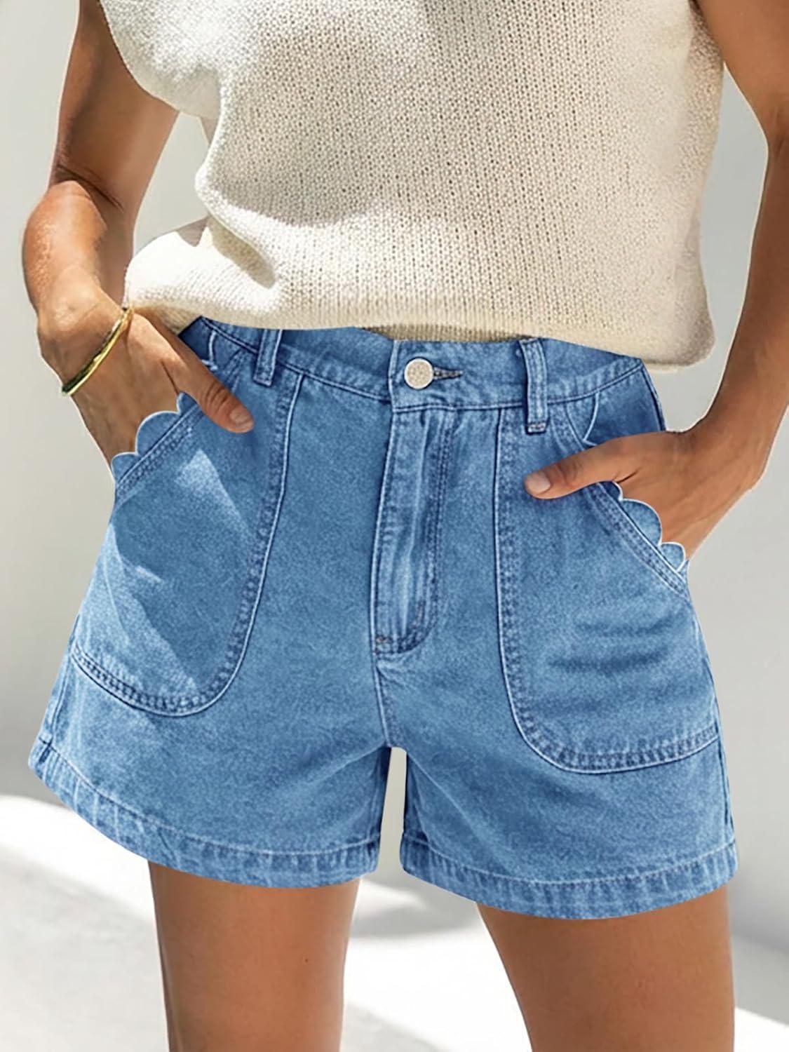 imageCicy Bell Womens Baggy High Waisted Jean Shorts Summer Wide Leg Jorts Casual Vintage Denim ShortsLight Blue