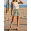 imageAoysky Womens Striped Lounge Shorts High Waisted Drawstring Casual Summer Shorts Color Block Beach Bottoms with PocketsArmy Green