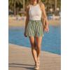 imageAoysky Womens Striped Lounge Shorts High Waisted Drawstring Casual Summer Shorts Color Block Beach Bottoms with PocketsArmy Green
